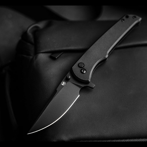 Böker Magnum Blackjay Taschenmesser – 440A Stahl, Button Lock, Flipper, G10 Griff – EDC-Messer in Schwarz