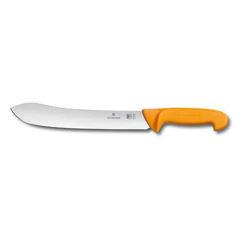 Victorinox Swibo Schlachtmesser 25 cm – Gerades Profi-Fleischermesser mit ergonomischem Griff in Orange 5.8436.25 Victorinox