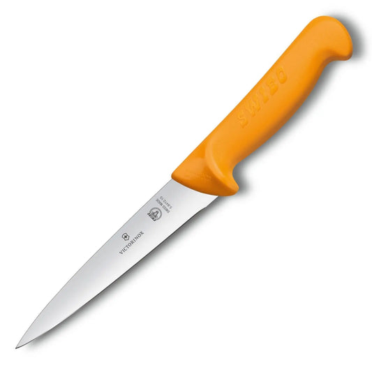 Victorinox Swibo Ausbein- und Stechmesser – 18 cm, gerade Klinge, orange, mit SB-Hülle 5.8412.18 Victorinox
