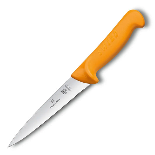 Victorinox Swibo Ausbein- und Stechmesser – 15 cm, gerade Klinge, orange, mit SB-Hülle 5.8412.15 Victorinox