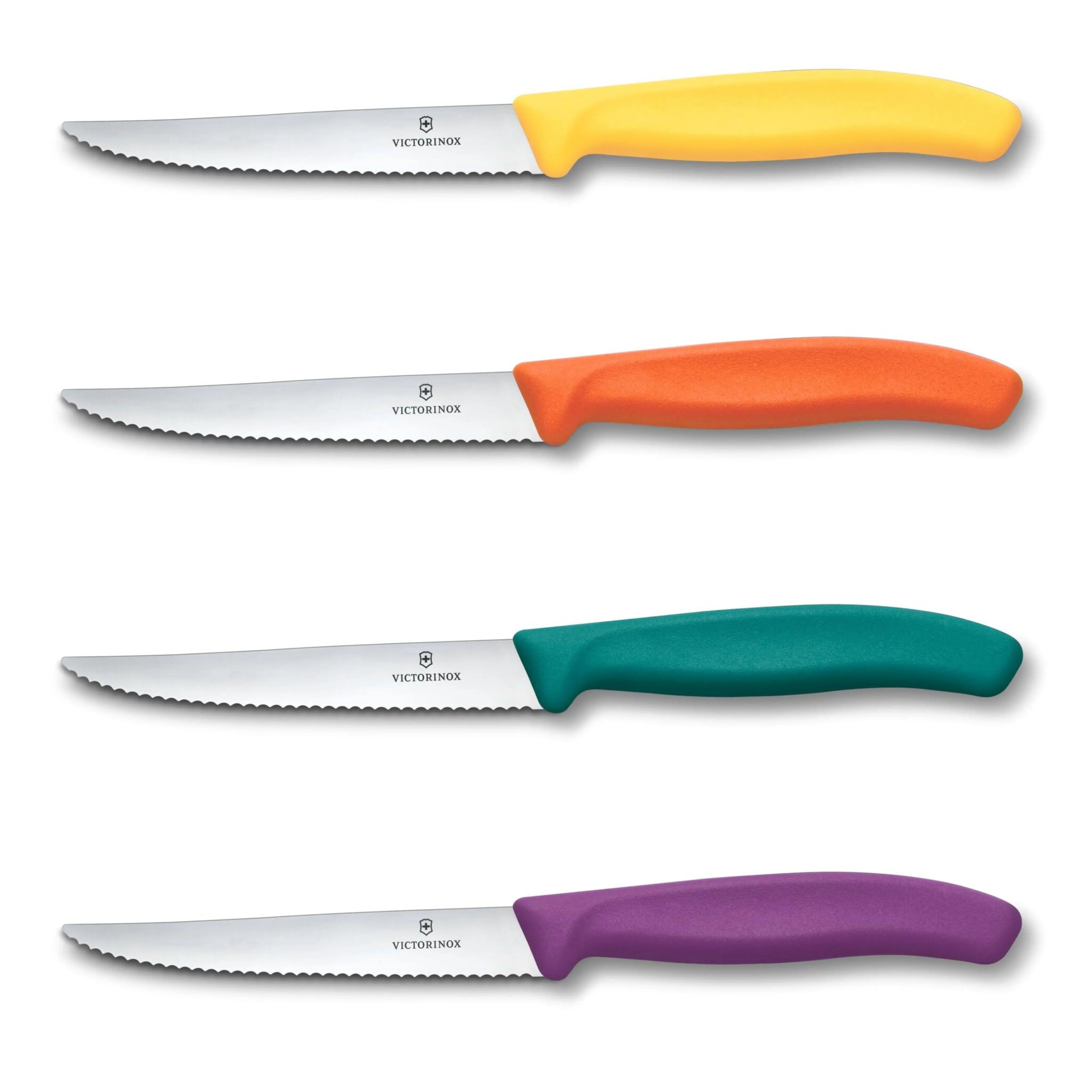 Victorinox Swiss Classic Steak & Pizzamesser Block Wellenschliff – 5-teilig & farbenfroh 6.7126.4C1 Victorinox