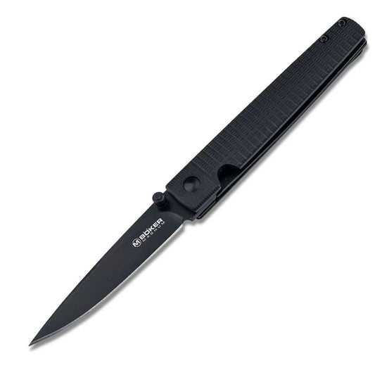 Böker Magnum Stereo G10 Linerlock 440A Droppoint Messer Schwarz Gentleman Tactical Böker Plus