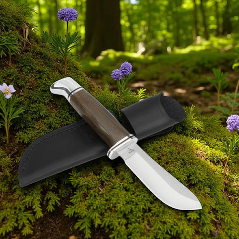 Buck 103 Skinner Pro Jagdmesser – S35VN Stahl, Micarta Griff, Lederscheide – Made in USA Buck