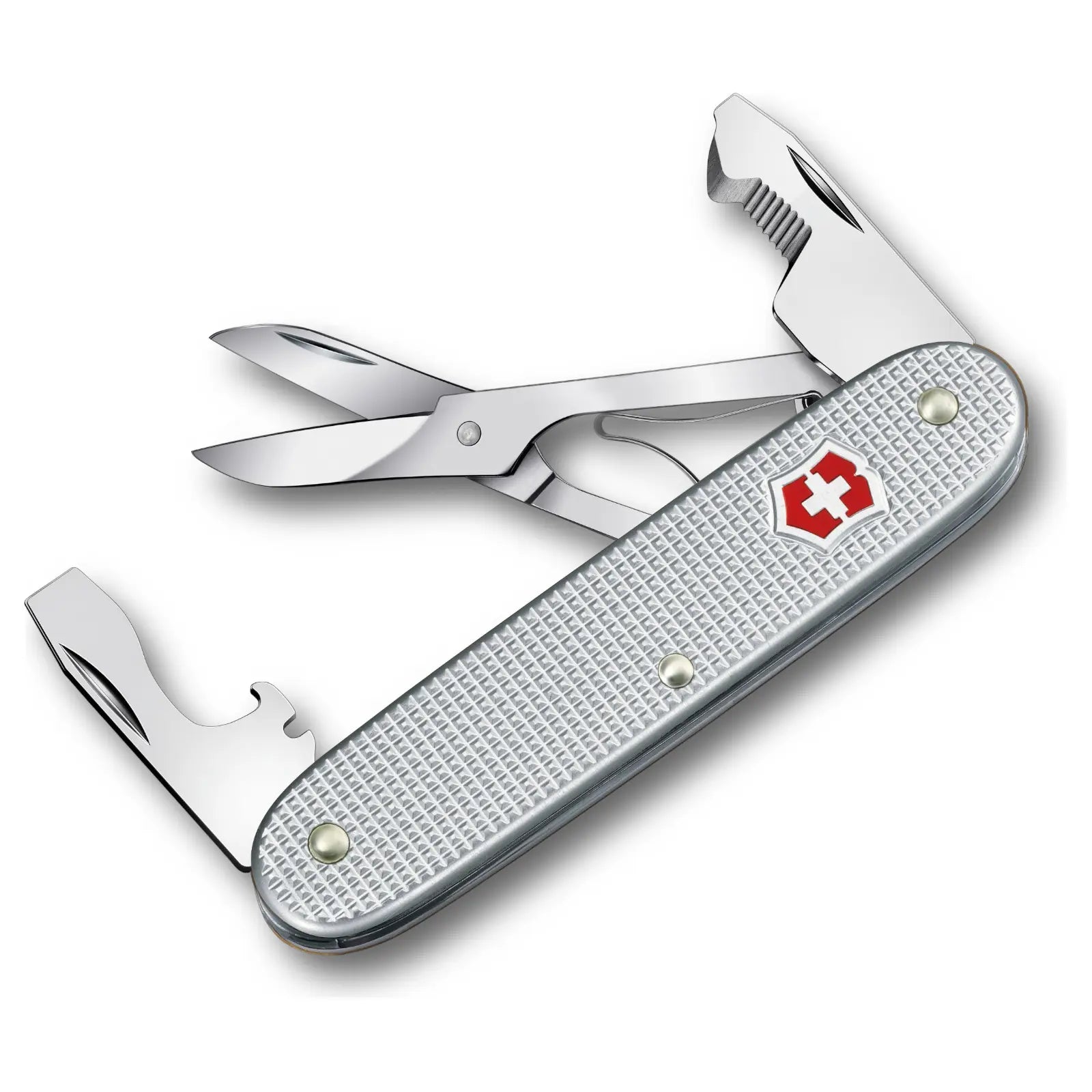 Victorinox Companion Slim Alox Silber 93 mm – Kompaktes Taschenwerkzeug mit Schere, ohne Messer Victorinox