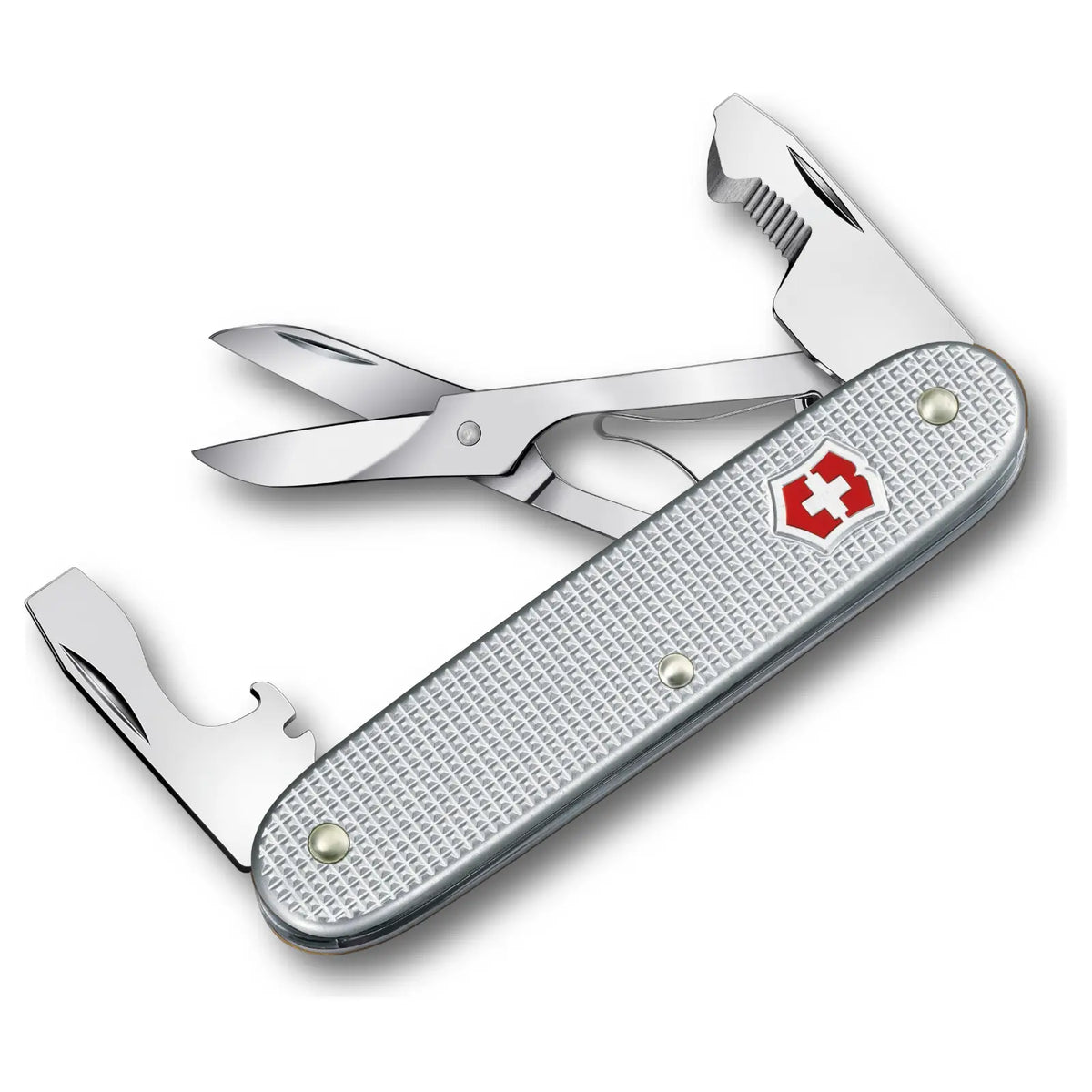 Victorinox Companion Slim Alox Silber 93 mm – Kompaktes Taschenwerkzeug mit Schere, ohne Messer Victorinox