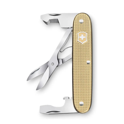 Victorinox Companion Slim Alox Gold 93 mm – Elegantes Taschenwerkzeug mit Schere, ohne Klinge Victorinox