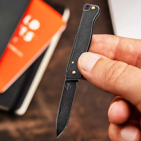 Böker Plus Atlas Mini Dark – Schlüsselbundmesser mit Black-Stonewash-Finish Böker Plus