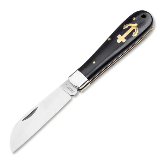 History Knife & Tool Anchor Knife – Gesamtansicht des geöffneten Ankermessers mit Ebenholzgriff