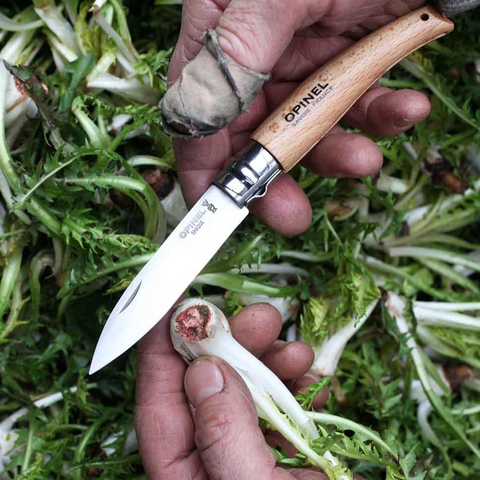 Opinel Gartenmesser N°08 – Robustes Unkraut- & Erntemesser mit Edelstahlklinge & Buchenholzgriff Opinel