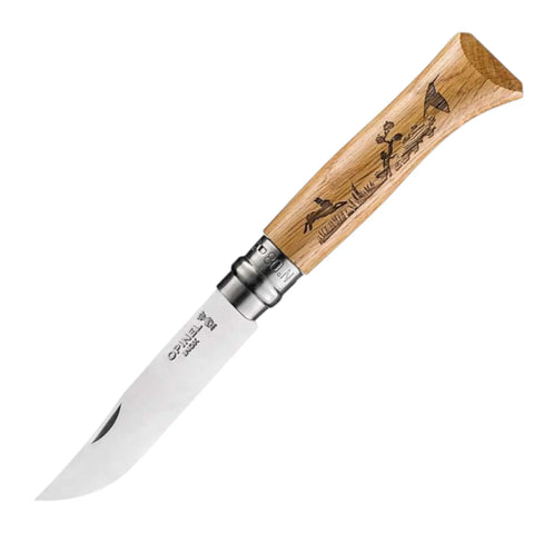 Opinel N°08 Animalia Hase – Taschenmesser mit Gravur auf Eichenholzgriff & 8,5 cm Edelstahlklinge Opinel