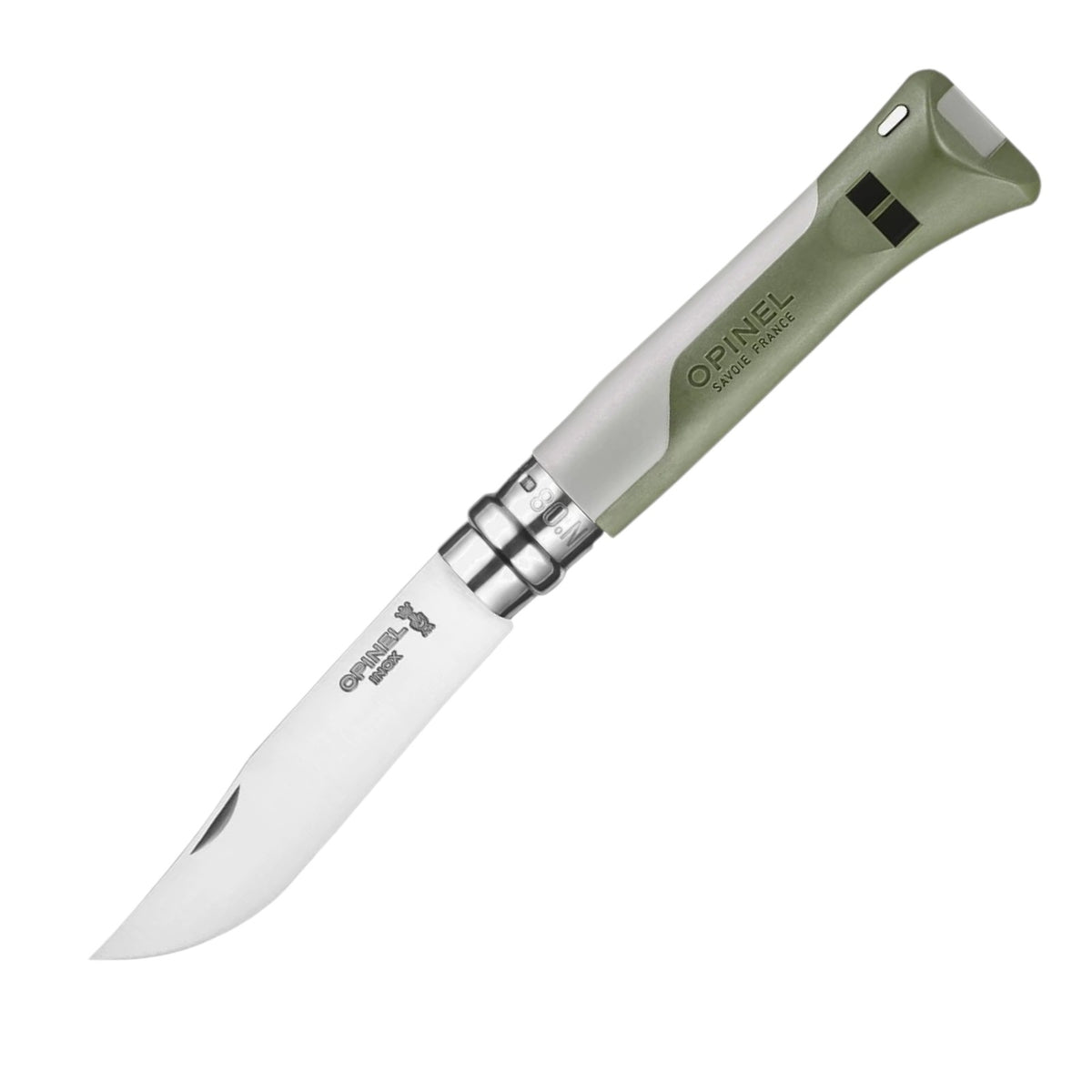 Opinel N°08 Horizon Khaki Taschenmesser – Linerlock, 12C27 Stahl, Outdoor-EDC
