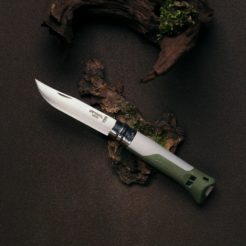 Opinel N°08 Horizon Khaki Taschenmesser – Linerlock, 12C27 Stahl, Outdoor-EDC