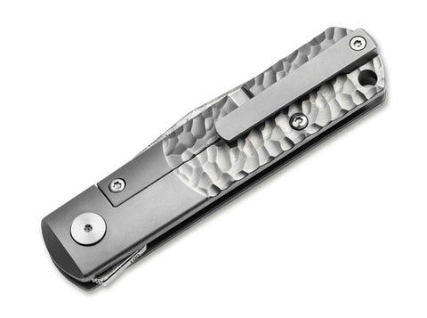 Böker BRLW Meteoritendamast Platinum Edition – Luxus-Taschenmesser mit Meteoritendamast-Klinge & Titangriff Böker Manufaktur Solingen