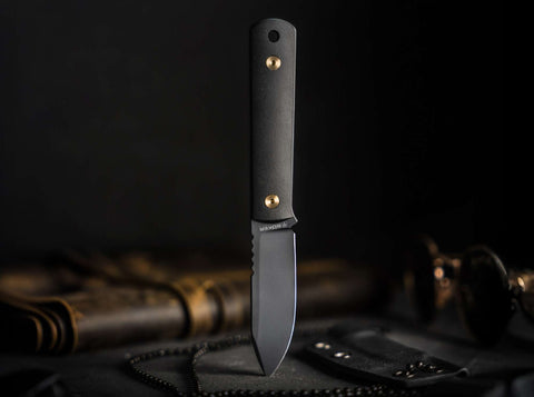 Böker BFF Packlite Allblack Stargaze – Ultraleichtes feststehendes EDC Messer mit MagnaCut-Klinge & Richlite-Griff