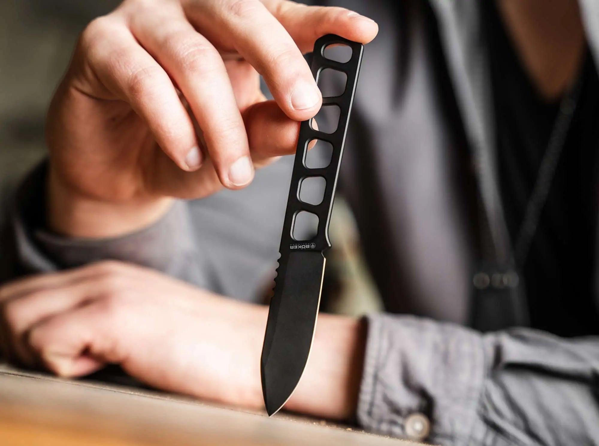 Böker Manufaktur Solingen BFF Packlite Allblack – Ultraleichtes Neck Knife aus MagnaCut mit Kydexscheide Böker Manufaktur Solingen
