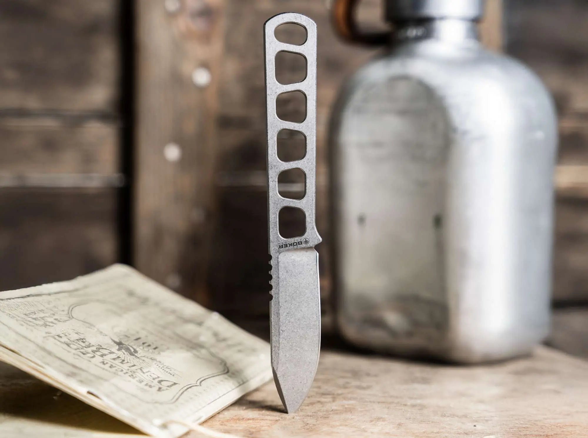 Böker BFF Packlite MagnaCut Stonewash – Feststehendes Neck Knife