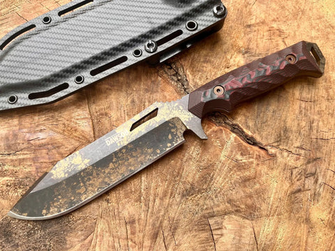 Dawson Knives Shepherd XL 80CrV2 Outdoormesser – Wildfire und Rainstorm
