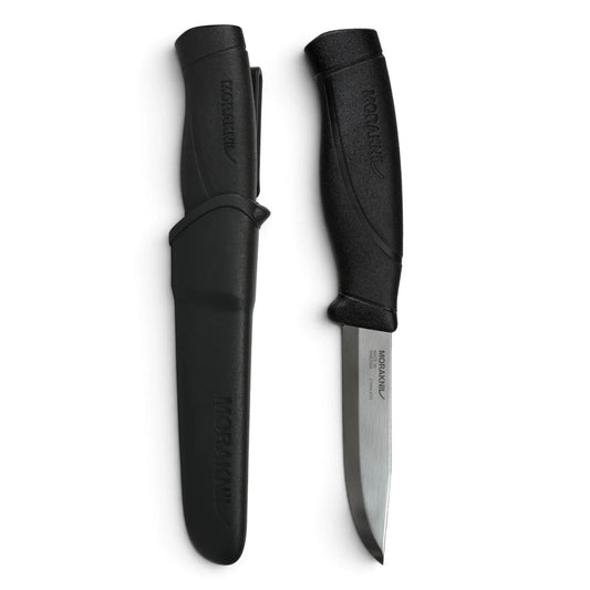 Morakniv Companion HeavyDuty (S) Schwarz mit 3,2 mm starker Klinge aus 12C27