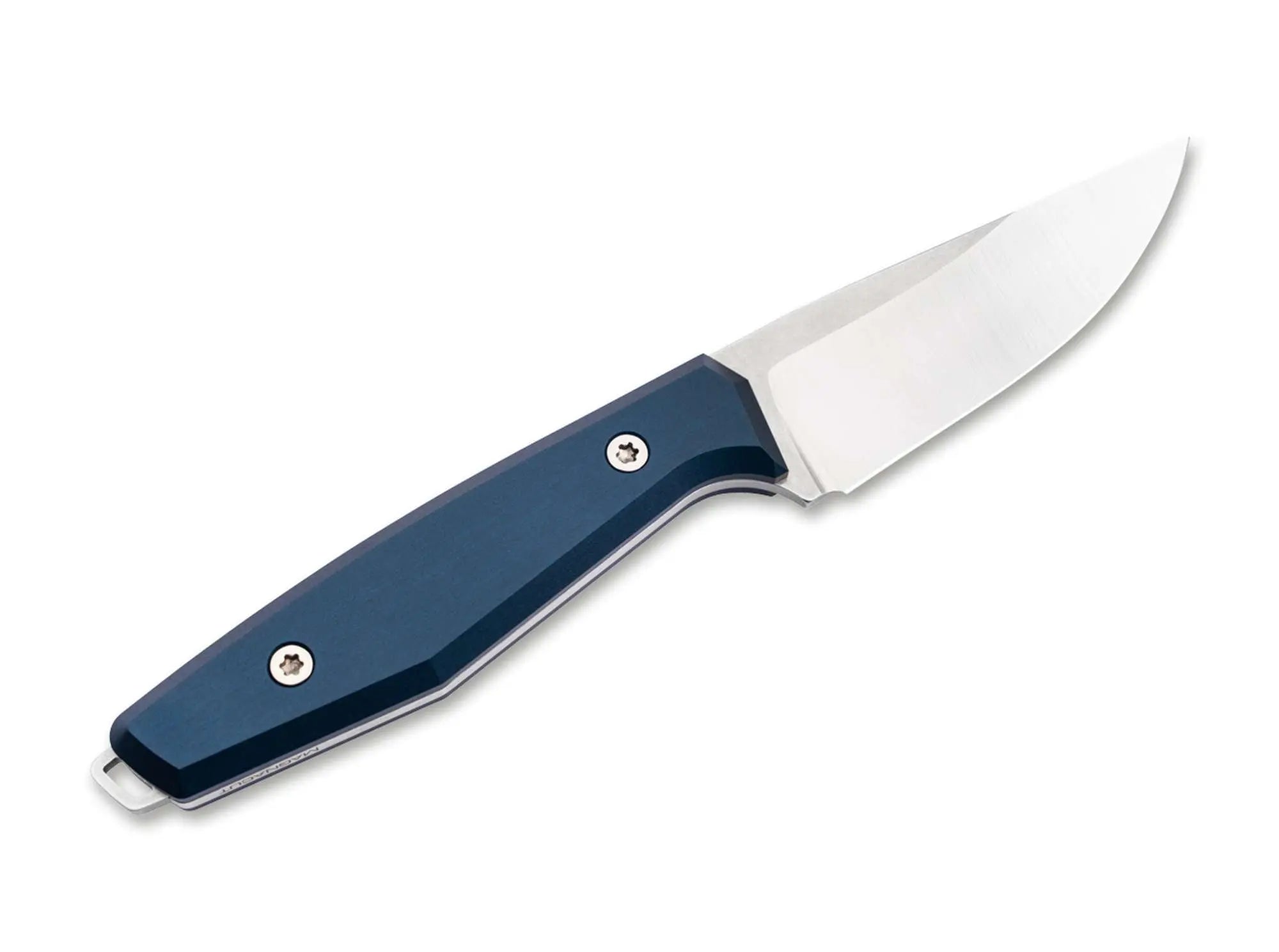 Böker Daily Knives AK1 Droppoint MagnaCut Blue – EDC Fixed Blade, Aluminium Griff, Made in Solingen Böker Manufaktur Solingen