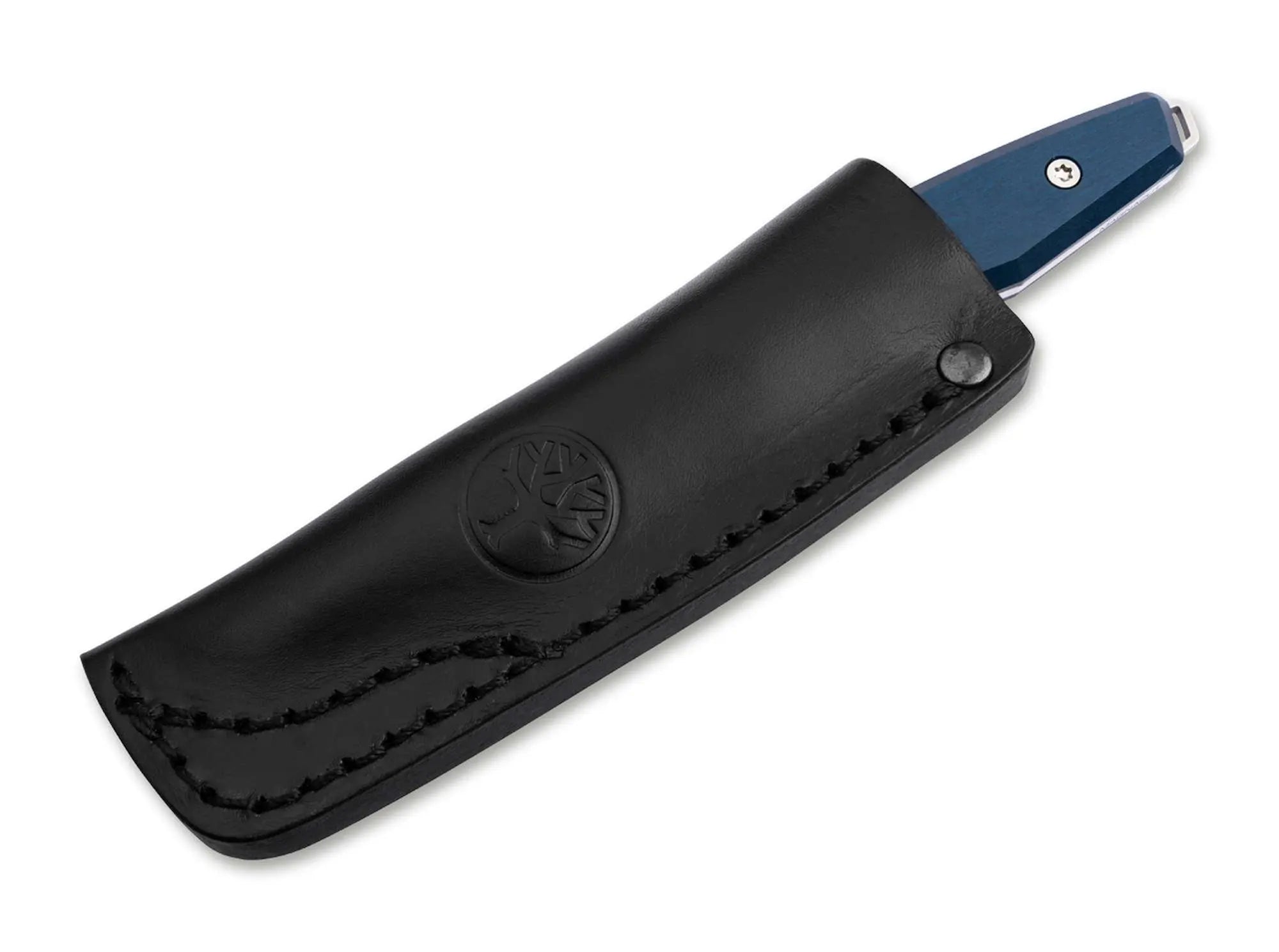 Böker Daily Knives AK1 Droppoint MagnaCut Blue – EDC Fixed Blade, Aluminium Griff, Made in Solingen Böker Manufaktur Solingen