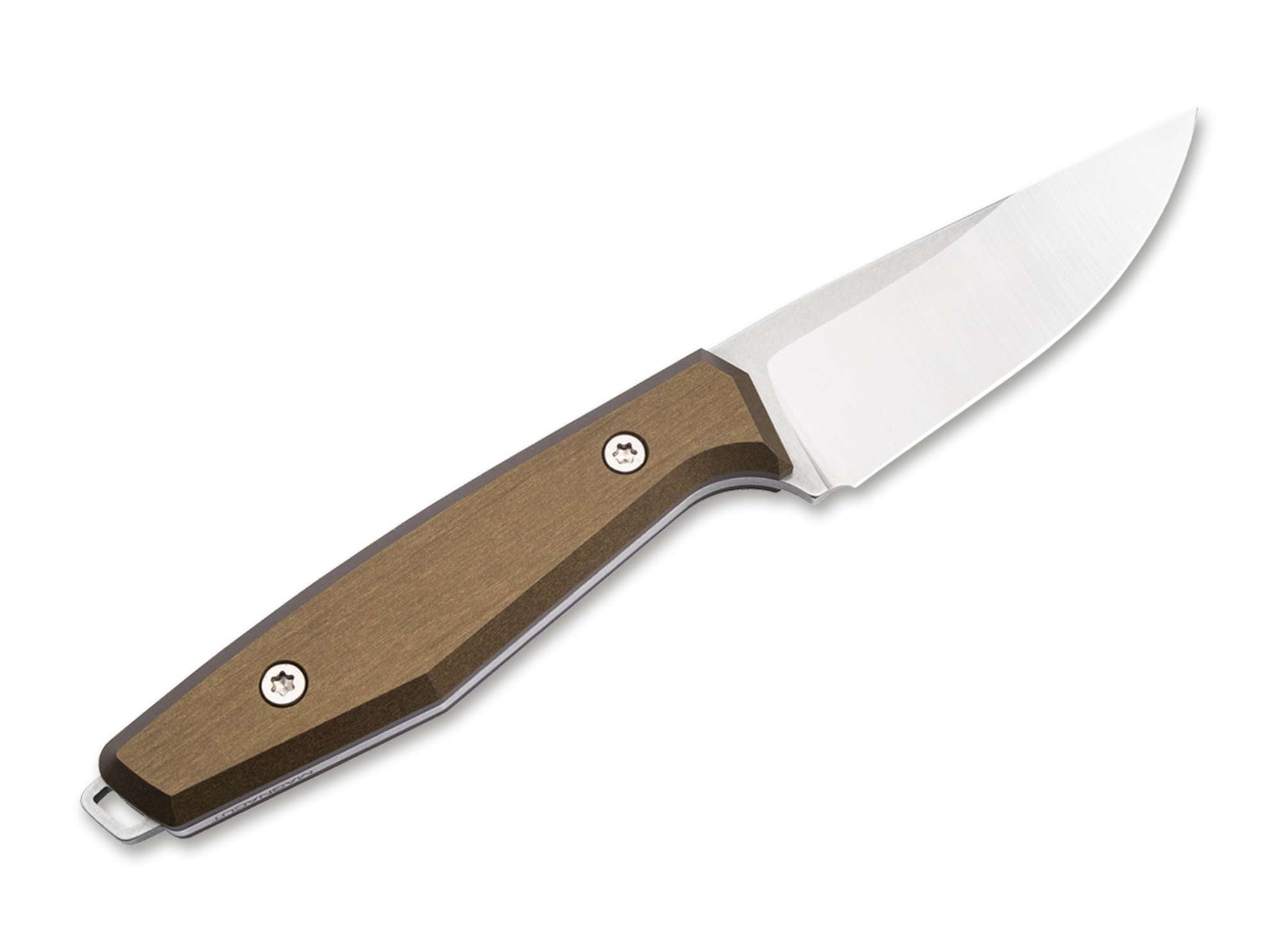 Böker Daily Knives AK1 Droppoint MagnaCut Gold – EDC Fixed Blade, Aluminium Griff, Made in Solingen