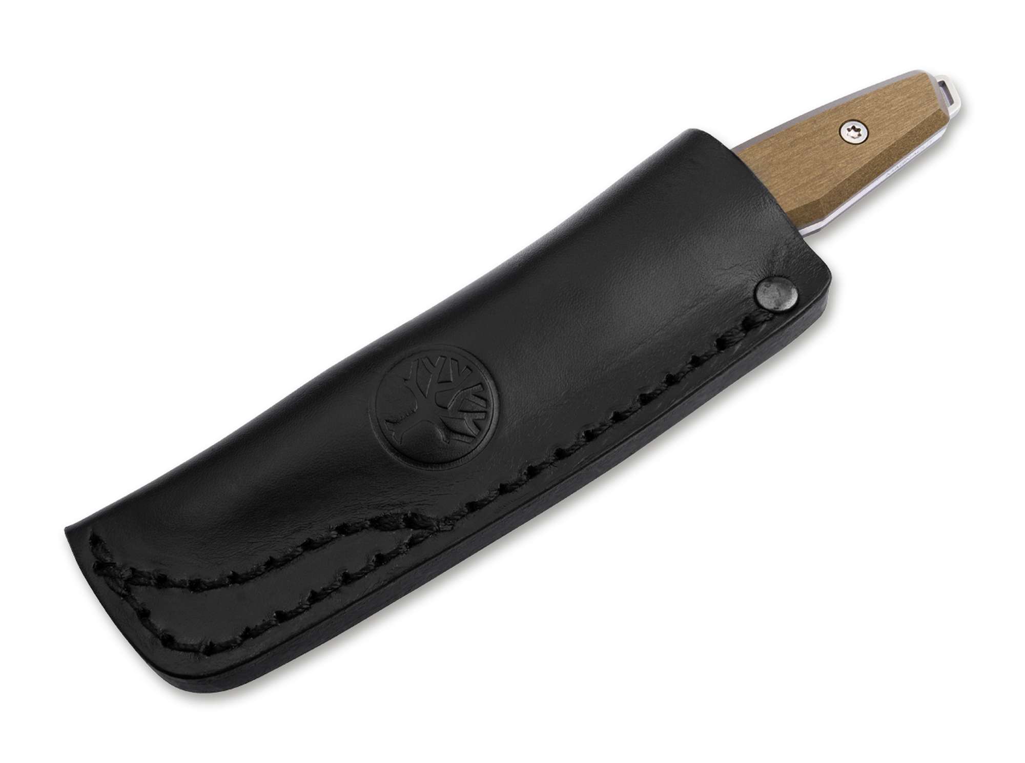 Böker Daily Knives AK1 Droppoint MagnaCut Gold – EDC Fixed Blade, Aluminium Griff, Made in Solingen