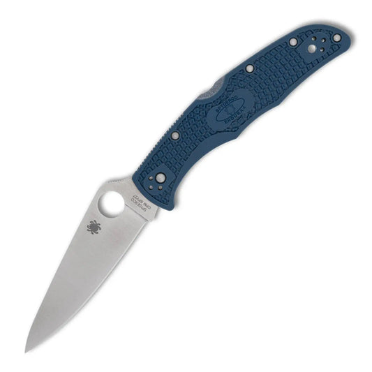 Spyderco C10PCBL Endura 4 – geöffnetes Klappmesser mit FRN-Griff in Cobalt Blue