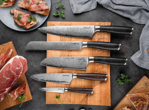 Böker Meisterklinge Damast Brotmesser – VG-10 Kern, Räuchereiche, lebenslange Garantie Böker Manufaktur Solingen