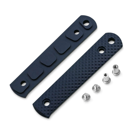 Böker BFF Packlite Griffschalen aus Richlite in Blau mit Pyramid-Struktur