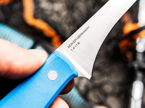 Böker Saga Filetiermesser Hellblau – flexibles 1.4116-Filetiermesser aus Solingen