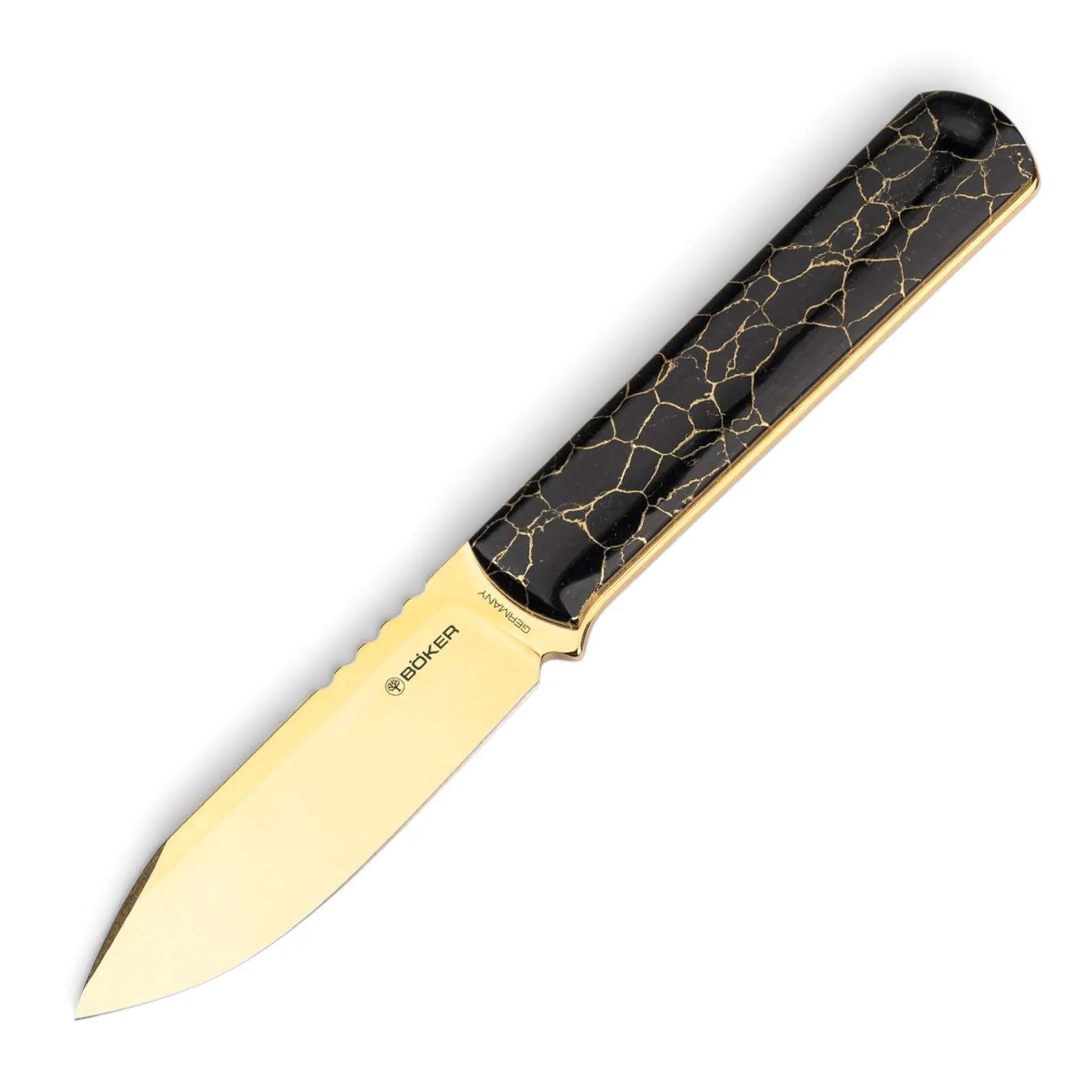 Böker BFF Packlite TruStone Gold – feststehendes EDC-Messer MagnaCut