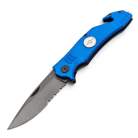 Böker Plus Minentaucher – Taschenmesser mit marineblauem Aluminiumgriff und Minentaucher-Logo