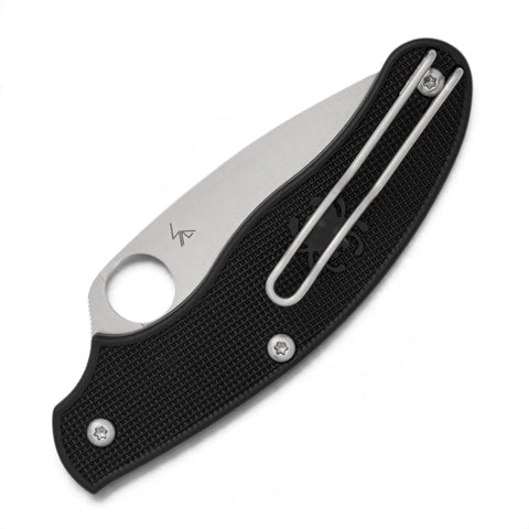 Spyderco UK Penknife Leaf C94PBK – schwarzer FRN-Griff mit Taschenclip