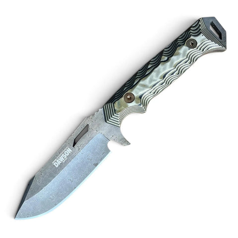 Dawson Knives Shepherd Rainstorm Arid Camo G10 – 80CrV2-Outdoormesser in der Gesamtansicht