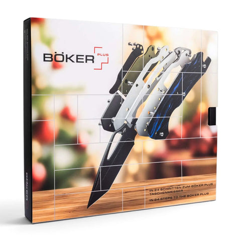 Böker Plus Adventskalender 2026 DTK – Kalender mit 24 Türchen und Messerbausatz