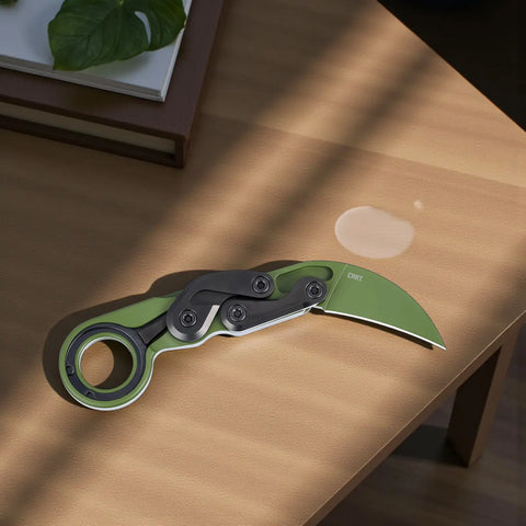 CRKT Provoke® 4040BG Karambit – D2 Stahl, Green Aluminum, Kinematic® CRKT