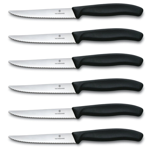 Victorinox STEAKMESSER-SET 11CM Schwarz 6-teilig Tafelmesser Victorinox