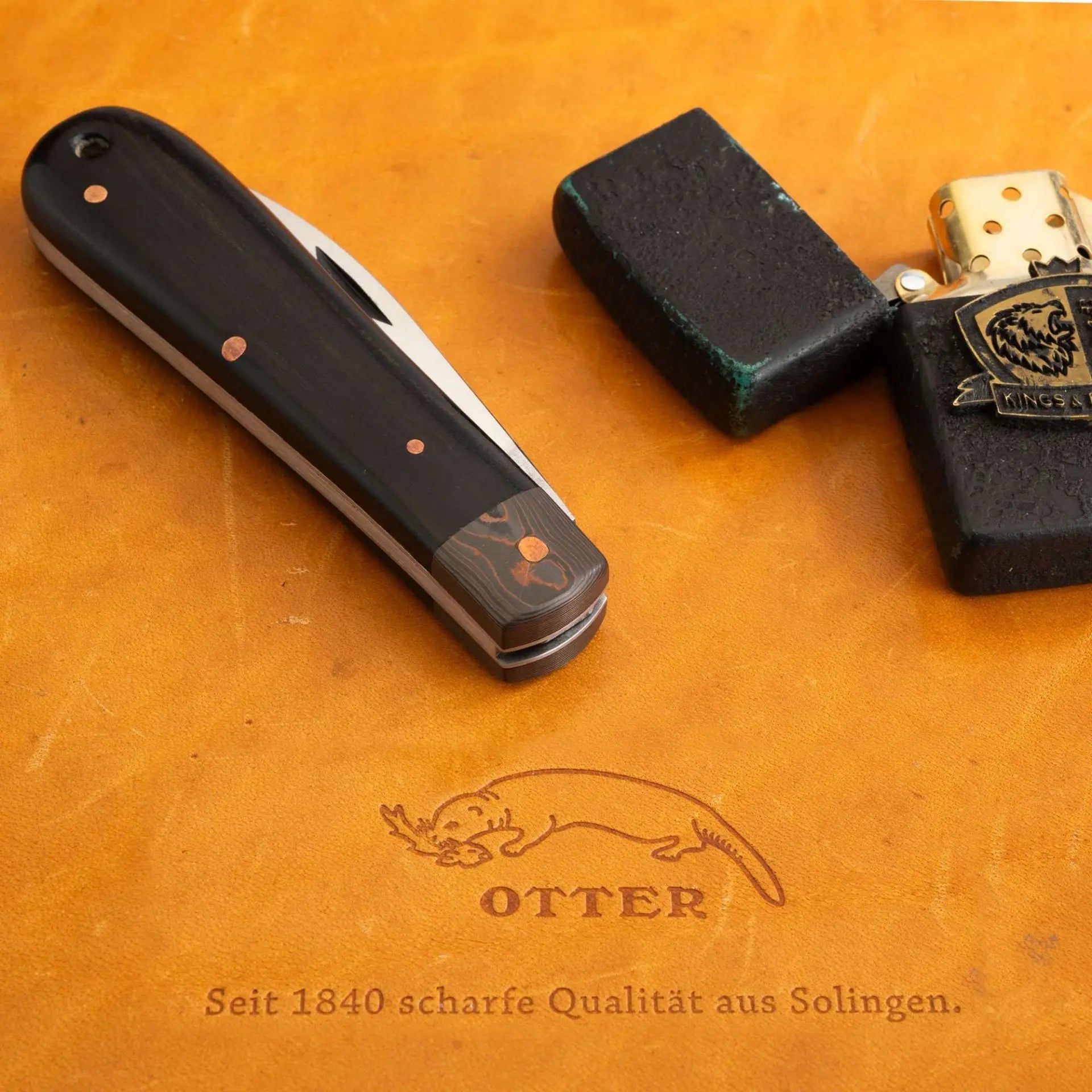 OTTER Bergmann – Messer des Jahres 2025, Klappmesser aus Carbon & Ebenholz, handgefertigt in Solingen Otter