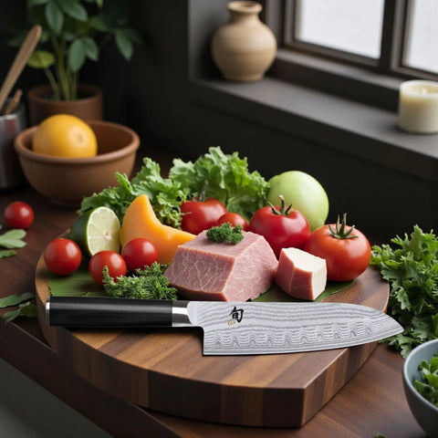 KAI Shun DM-0718 Santoku 18 cm – Damaszenerstahl, VG-MAX Kern, Kullenschliff KAI