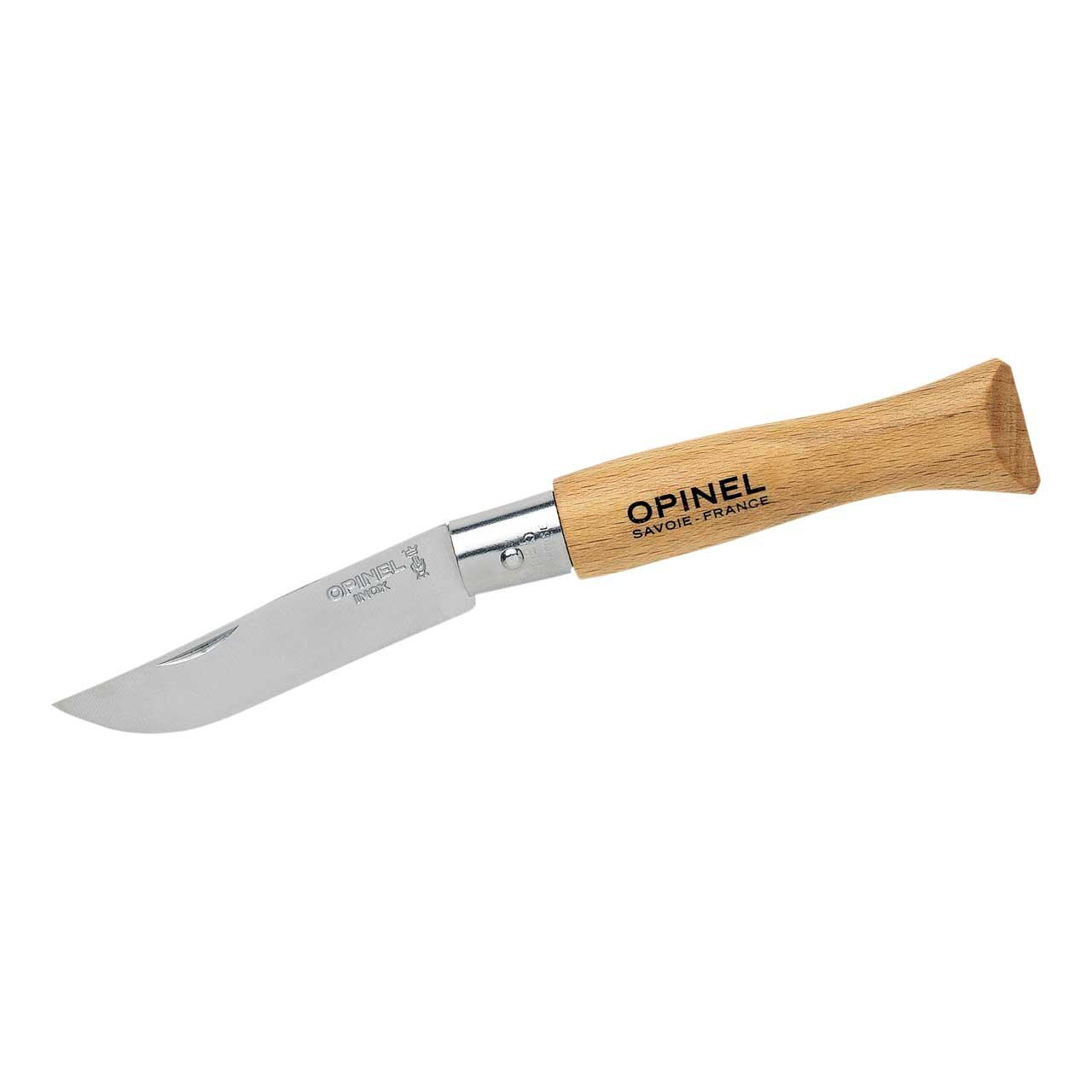 OPINEL Messer Carbon & INOX No 02 - No 12 - Taschenmesser Klappmesser Buchenholz