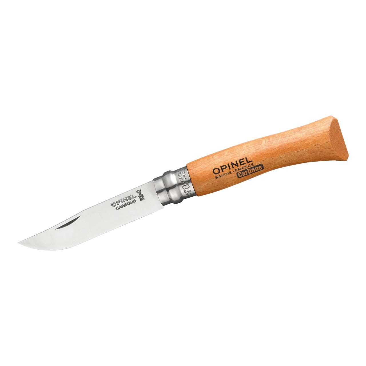 OPINEL Messer Carbon & INOX No 02 - No 12 - Taschenmesser Klappmesser Buchenholz