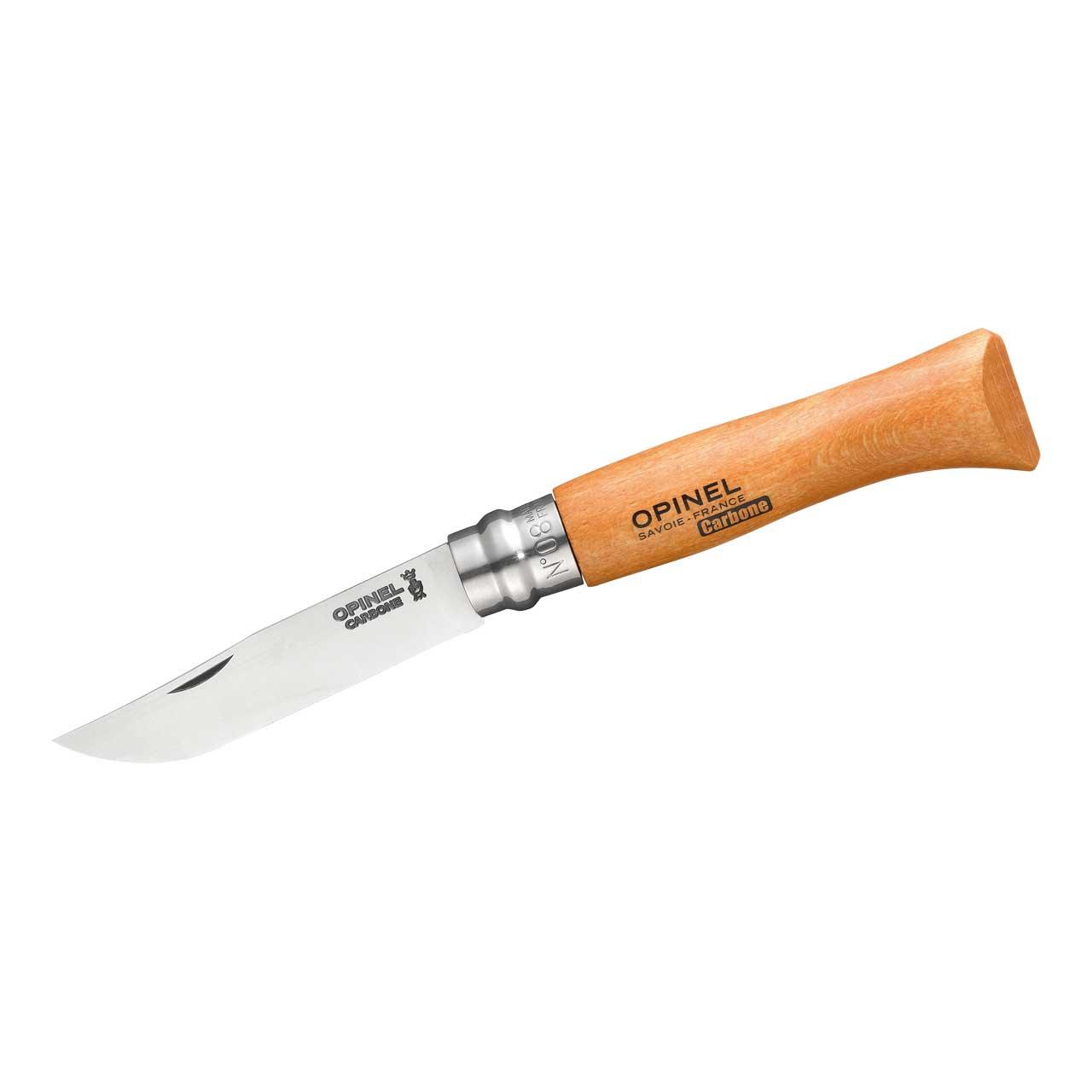 OPINEL Messer Carbon & INOX No 02 - No 12 - Taschenmesser Klappmesser Buchenholz