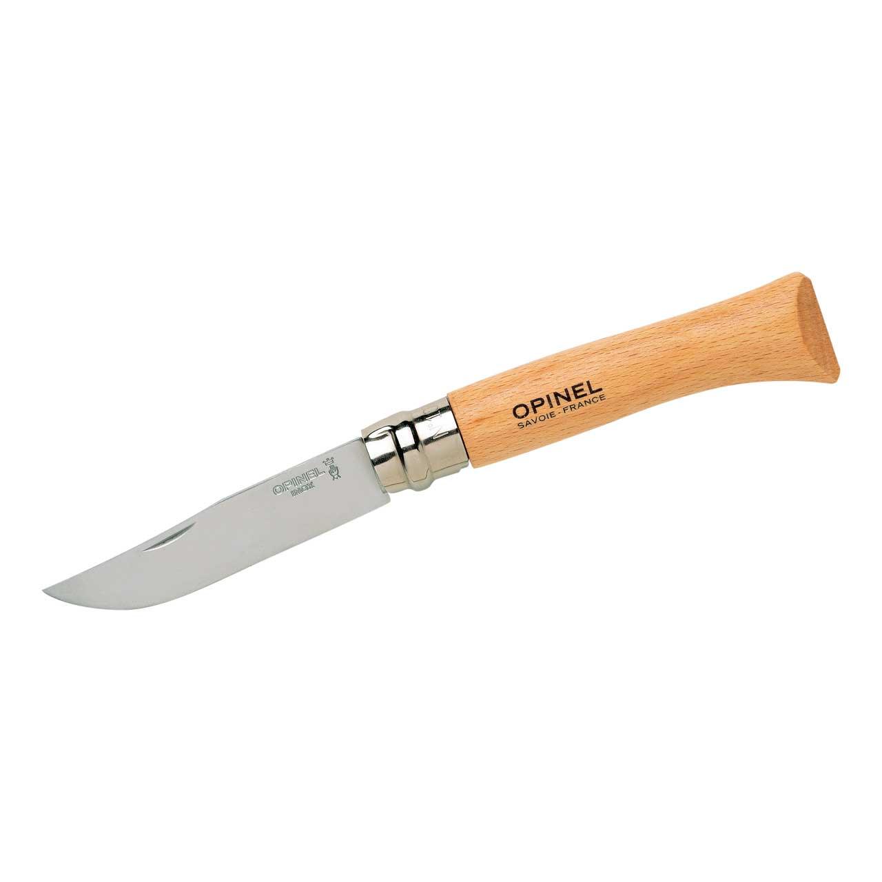 OPINEL Messer Carbon & INOX No 02 - No 12 - Taschenmesser Klappmesser Buchenholz