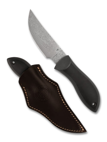 Spyderco Moran™ Upswept Gray Damasteel® DS93X – Sprint Run® – Limited Edition – Leder Scheide – Made in Japan