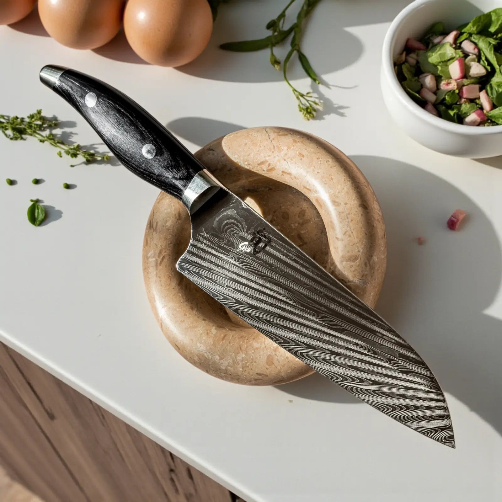 KAI Shun Nagare Black Santoku 18 cm – NDC-0702S | Premium Damastmesser KAI