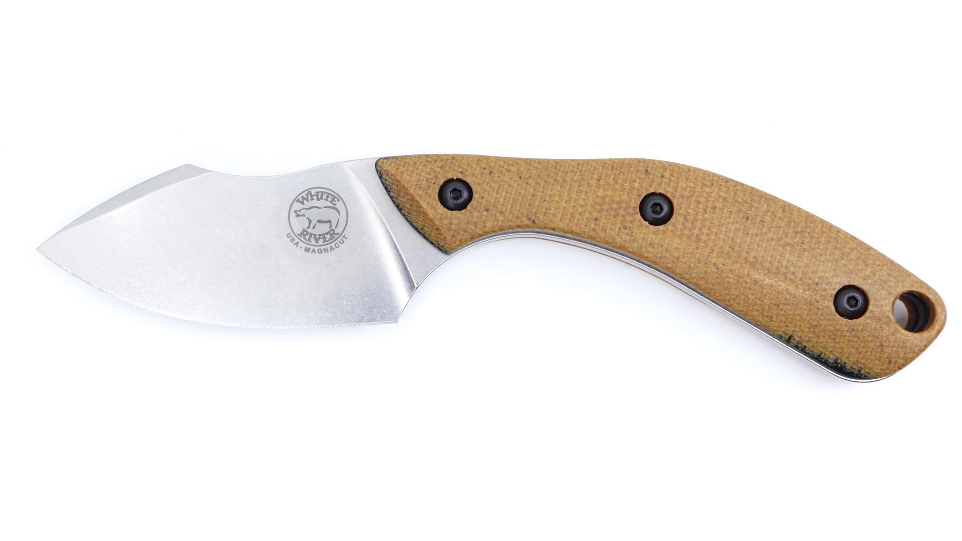 White River Apex Natural Canvas Micarta – MagnaCut Fixed Blade EDC | Made in USA