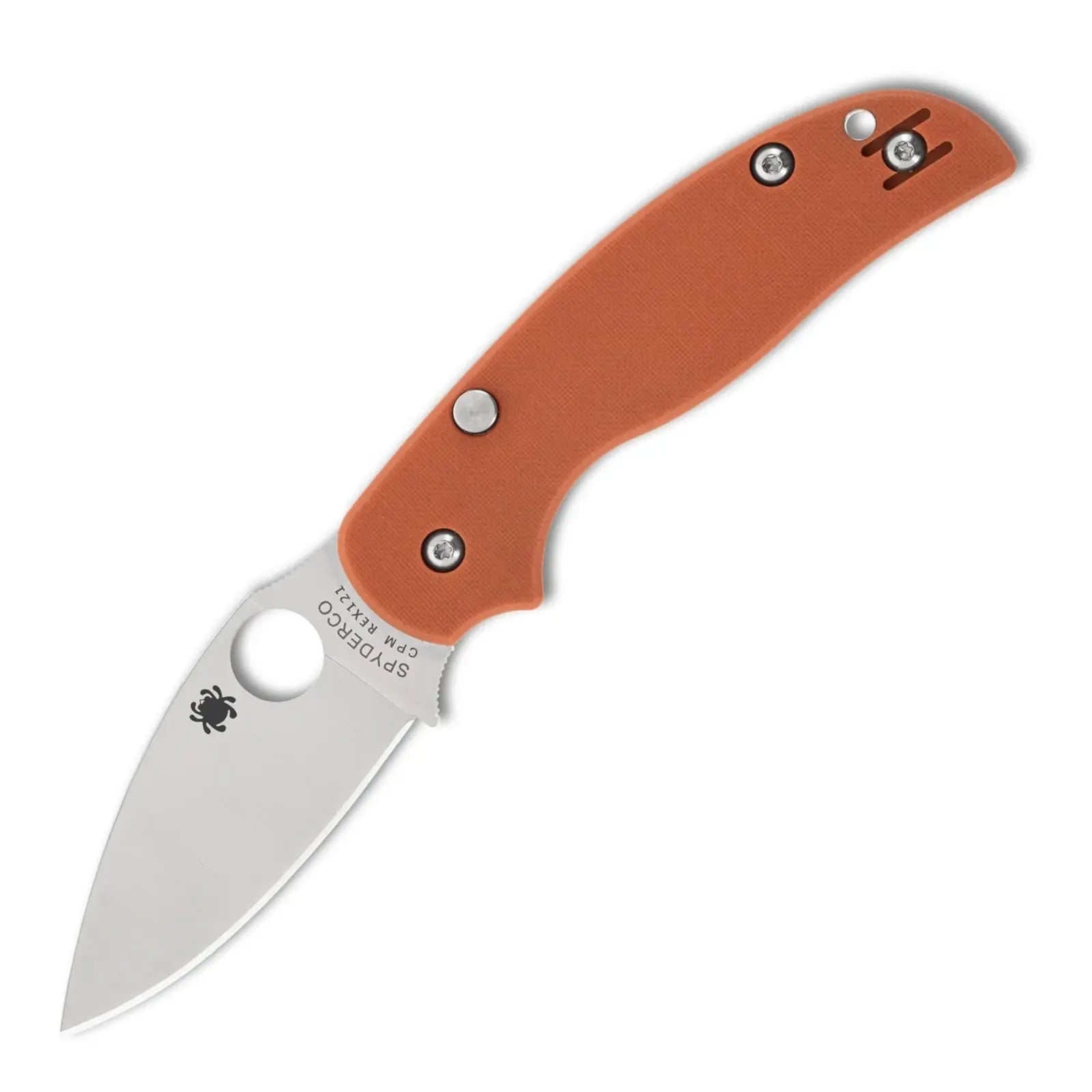 Spyderco C123GPBOR Sage 6 – geöffnetes Messer mit orangem G10-Griff