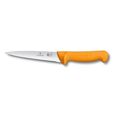 Victorinox Swibo Ausbein- und Stechmesser – 15 cm, gerade Klinge, orange, mit SB-Hülle 5.8412.15