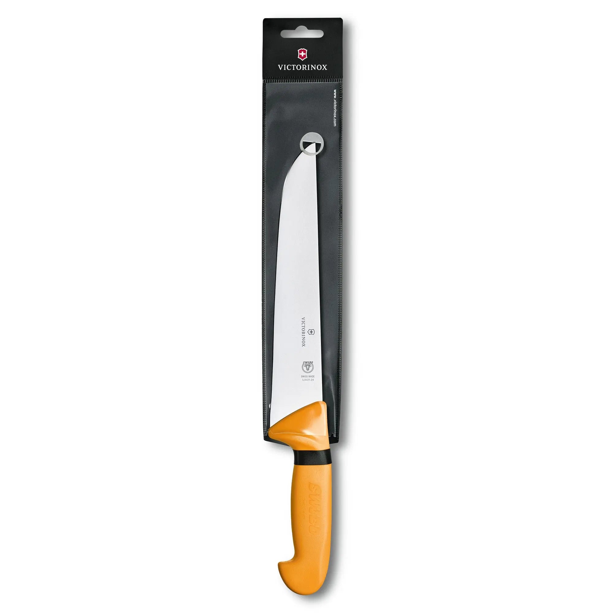 Victorinox Swibo Schlachtmesser 24 cm gerade – Victorinox Profi-Fleischmesser in Orange 5.8431.24 Victorinox
