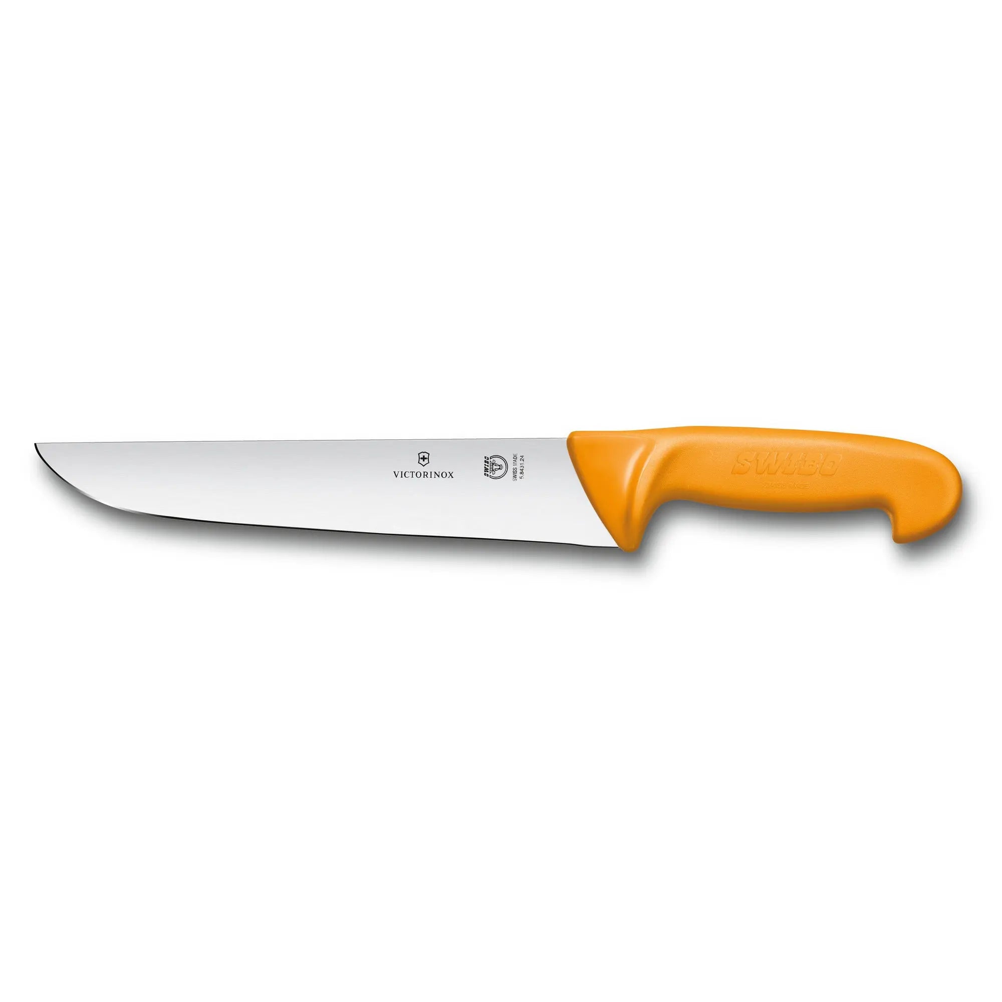 Victorinox Swibo Schlachtmesser 24 cm gerade – Victorinox Profi-Fleischmesser in Orange 5.8431.24 Victorinox
